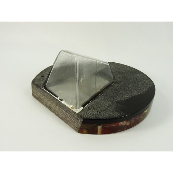 Vintage Our Lady of Lourdes Tabletop Clear Acrylic or Lucite Floral Shrine - Picture 7 of 15